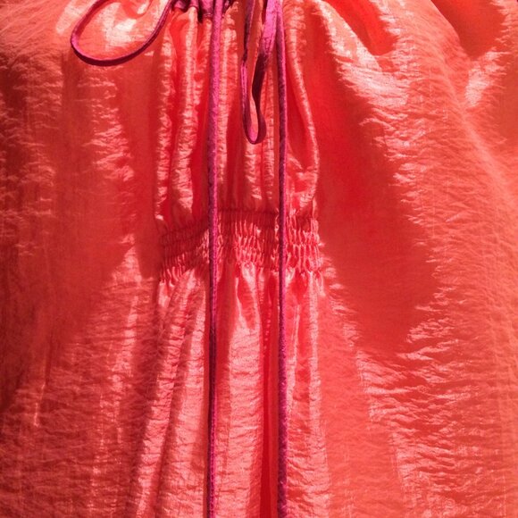 ABS by Allen Schwartz Orange Salmon Cocktail Sun Causal Dress Size Large NWT - Picture 6 of 10